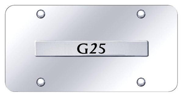 Infiniti G25 Chrome on Chrome 3D Bar License Plate - G25.N.CC