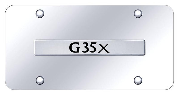 Infiniti G35X Chrome on Chrome 3D Bar License Plate - G35X.N.CC