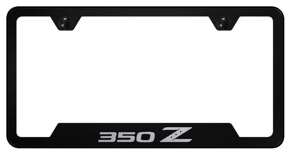 Nissan 350Z Black Notched Laser Etched License Frame - GF.350.EB