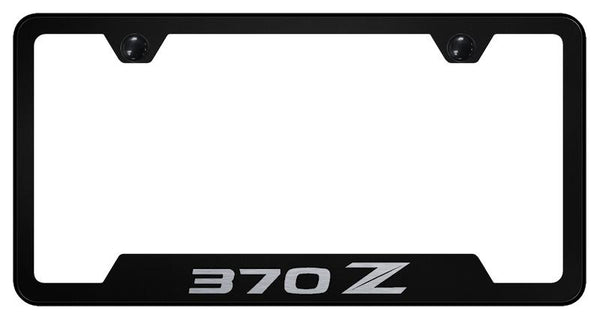 Nissan 370Z Black Notched Laser Etched License Frame - GF.370.2.EB