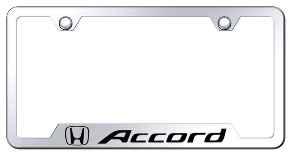 Honda Accord Stainless Steel Notched Laser Etched License Frame - GF.ACC.EC