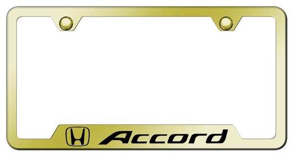 Honda Accord Gold Notched Laser Etched License Frame - GF.ACC.EG