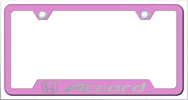 Honda Accord Pink Notched Laser Etched License Frame - GF.ACC.EP