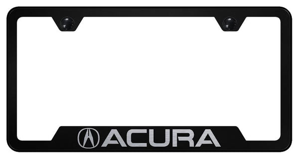 Acura Acura Black Notched Laser Etched License Frame - GF.ACU.EB