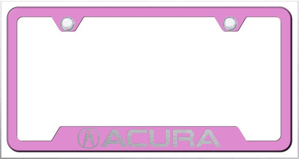 Acura Acura Pink Notched Laser Etched License Frame - GF.ACU.EP