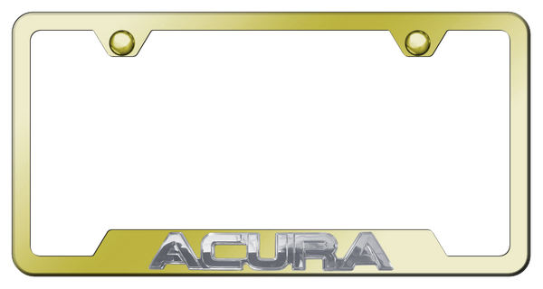 Acura Acura OEM Cut-Out Frame - Chrome on Gold License Plate Frame - GF.ACU.CG