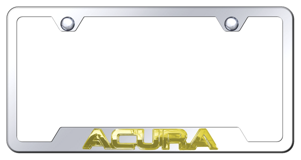 Acura Acura OEM Cut-Out Frame - Gold on Mirrored License Plate Frame - GF.ACU.GC