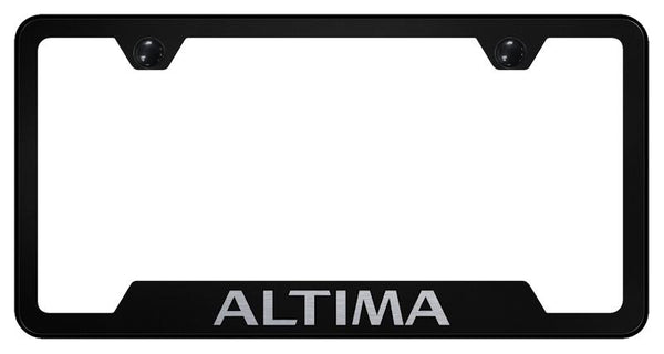 Nissan Altima Black Notched Laser Etched License Frame - GF.ALT.EB