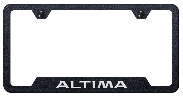 Nissan Altima Cut-Out Frame - Laser Etched Rugged Black License Plate Frame - GF.ALT.ERB