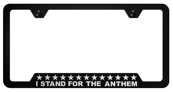 Stand 4 Anthem Cut-Out Frame - Laser Etched Black License Plate Frame - GF.ANTHM.EB