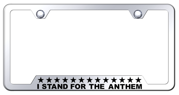 Stand 4 Anthem Cut-Out Frame - Laser Etched Mirrored License Plate Frame - GF.ANTHM.EC