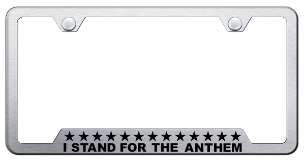 Stand 4 Anthem Cut-Out Frame - Laser Etched Brushed License Plate Frame - GF.ANTHM.ES