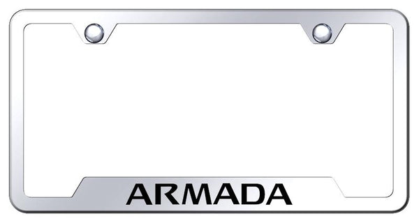 Nissan Armada Stainless Steel Notched Laser Etched License Frame - GF.ARM.EC