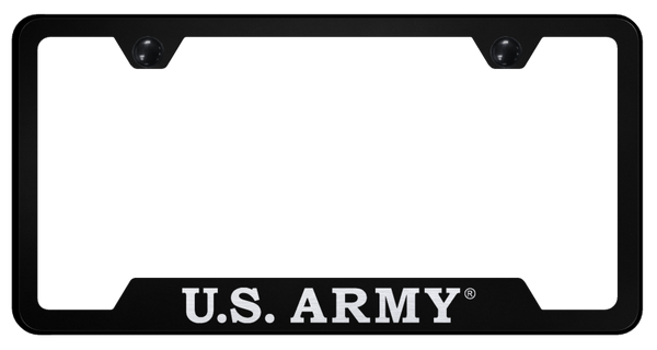 U.S. Army Cut-Out Frame - Laser Etched Black License Plate Frame - GF.ARMY.EB