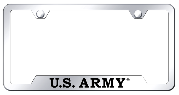 U.S. Army Cut-Out Frame - Laser Etched Mirrored License Plate Frame - GF.ARMY.EC