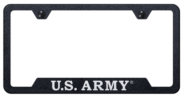 U.S. Army Cut-Out Frame - Laser Etched Rugged Black License Plate Frame - GF.ARMY.ERB