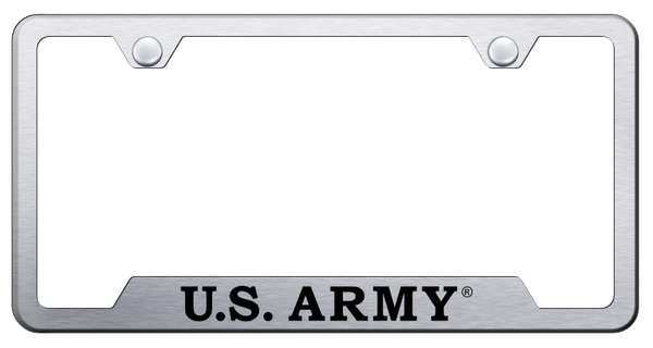 U.S. Army Cut-Out Frame - Laser Etched Brushed License Plate Frame - GF.ARMY.ES