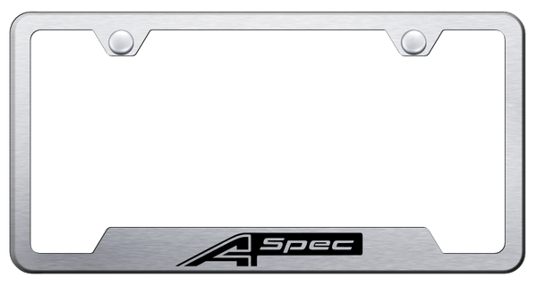 Acura A-Spec Cut-Out Frame - Laser Etched Brushed License Plate Frame - GF.ASPEC.ES