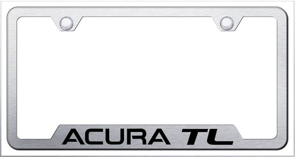 Acura Acura TL Brushed Stainless Steel Notched Laser Etched License Frame - GF.ATL.ES