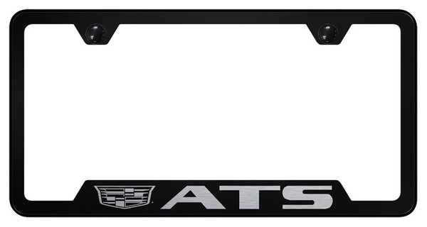 Cadillac ATS Black Notched Laser Etched License Frame - GF.ATSC3.EB