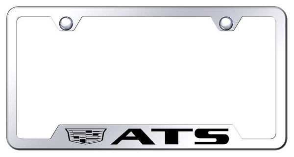 Cadillac ATS Stainless Steel Notched Laser Etched License Frame - GF.ATSC3.EC