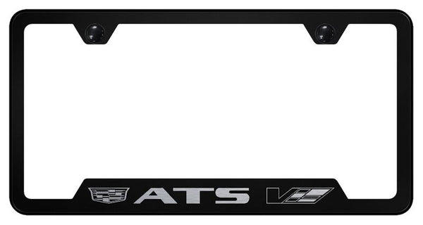 Cadillac ATS-V Black Notched Laser Etched License Frame - GF.ATSV3.EB