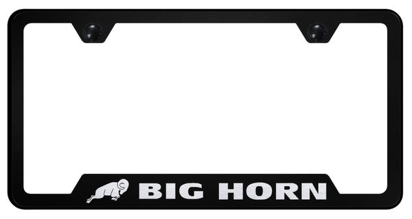 RAM Big Horn Cut-Out Frame - Laser Etched Black License Plate Frame - GF.BGH.EB