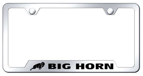 RAM Big Horn Cut-Out Frame - Laser Etched Mirrored License Plate Frame - GF.BGH.EC