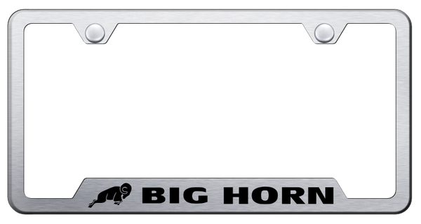 RAM Big Horn Cut-Out Frame - Laser Etched Brushed License Plate Frame - GF.BGH.ES