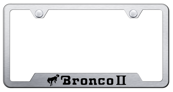 Ford Bronco II Cut-Out Frame - Laser Etched Brushed License Plate Frame - GF.BRO2.ES