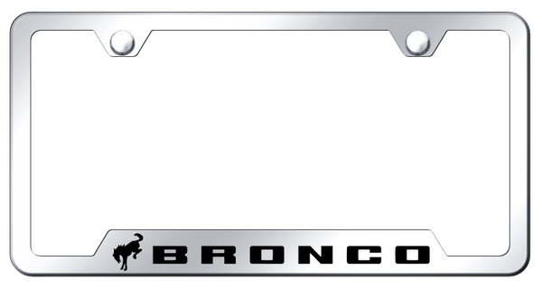 Ford Bronco 2020 Cut-Out Frame - Laser Etched Mirrored License Plate Frame - GF.BRO3.EC