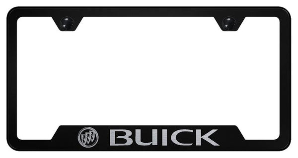 Buick Buick Black Notched Laser Etched License Frame - GF.BUI.EB