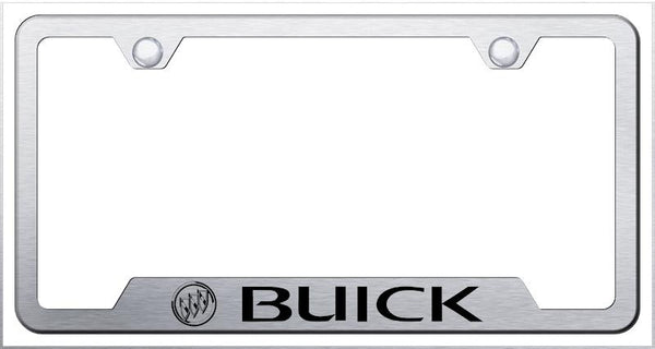 Buick Buick Brushed Stainless Steel Notched Laser Etched License Frame - GF.BUI.ES