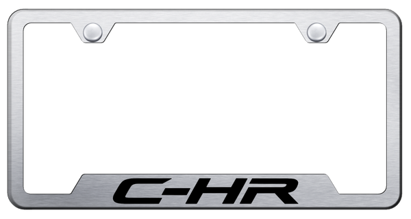 Toyota C-HR Cut-Out Frame - Laser Etched Brushed License Plate Frame - GF.C-HR.ES