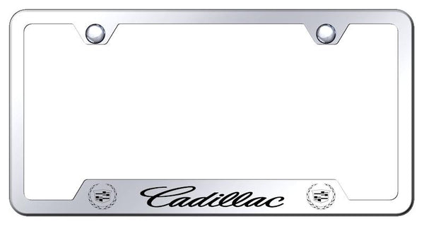 Cadillac Cadillac Stainless Steel Notched Laser Etched License Frame - GF.CAD.EC