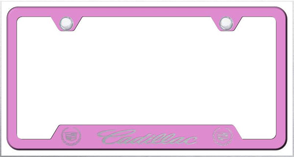 Cadillac Cadillac Pink Notched Laser Etched License Frame - GF.CAD.EP