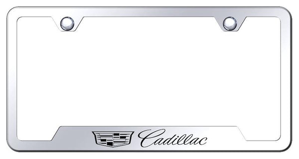 Cadillac Cadillac Stainless Steel Notched Laser Etched License Frame - GF.CAD3.EC