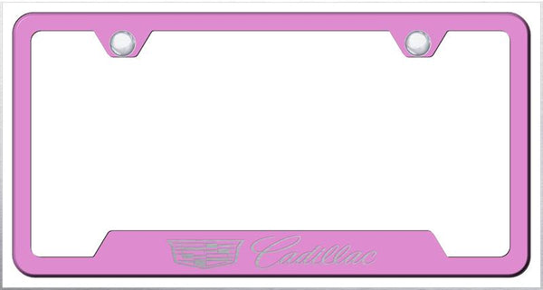 Cadillac Cadillac Pink Notched Laser Etched License Frame - GF.CAD3.EP