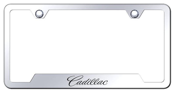 Cadillac Cadillac Stainless Steel Notched Laser Etched License Frame - GF.CADN.EC