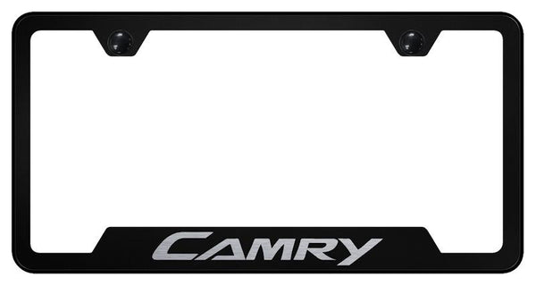 Toyota Camry Black Notched Laser Etched License Frame - GF.CAM.EB