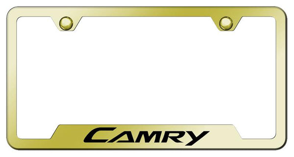 Toyota Camry Gold Notched Laser Etched License Frame - GF.CAM.EG