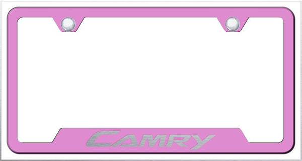 Toyota Camry Pink Notched Laser Etched License Frame - GF.CAM.EP