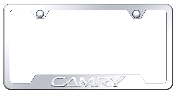 Toyota Camry OEM Cut-Out Frame - Chrome on Mirrored License Plate Frame - GF.CAM.CC