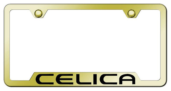 Toyota Celica Gold Notched Laser Etched License Frame - GF.CEL.EG