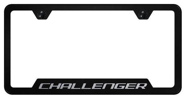 Dodge Challenger Black Notched Laser Etched License Frame - GF.CHA.EB