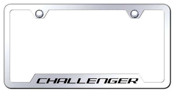 Dodge Challenger Stainless Steel Notched Laser Etched License Frame - GF.CHA.EC