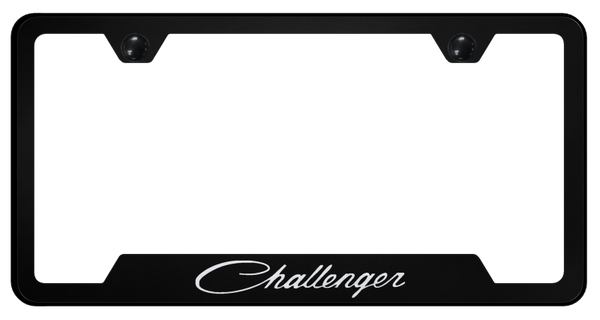 Dodge Challenger Classic Cut-Out Frame - Laser Etched Black License Plate Frame - GF.CHAC.EB