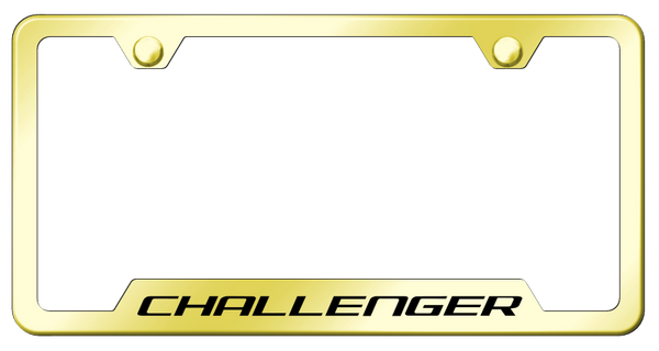 Dodge Challenger Cut-Out Frame - Laser Etched Gold License Plate Frame - GF.CHA.EG