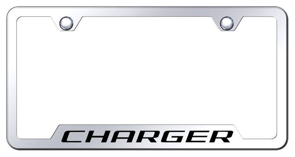 Dodge Charger Stainless Steel Notched Laser Etched License Frame - GF.CHG.EC