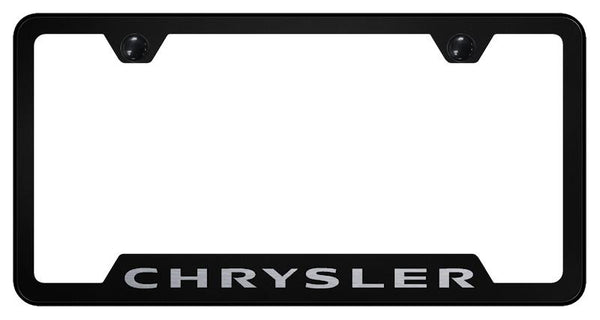 Chrysler Chrysler Black Notched Laser Etched License Frame - GF.CHR.EB